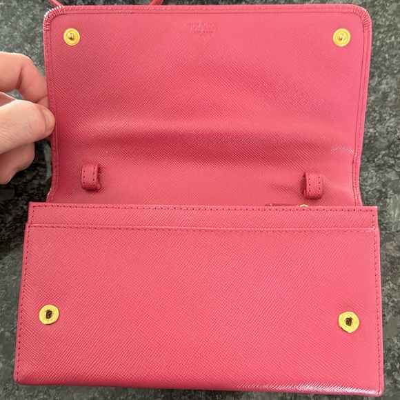 Prada Saffiano Crossbody Leather Wallet - Picture 11 of 15